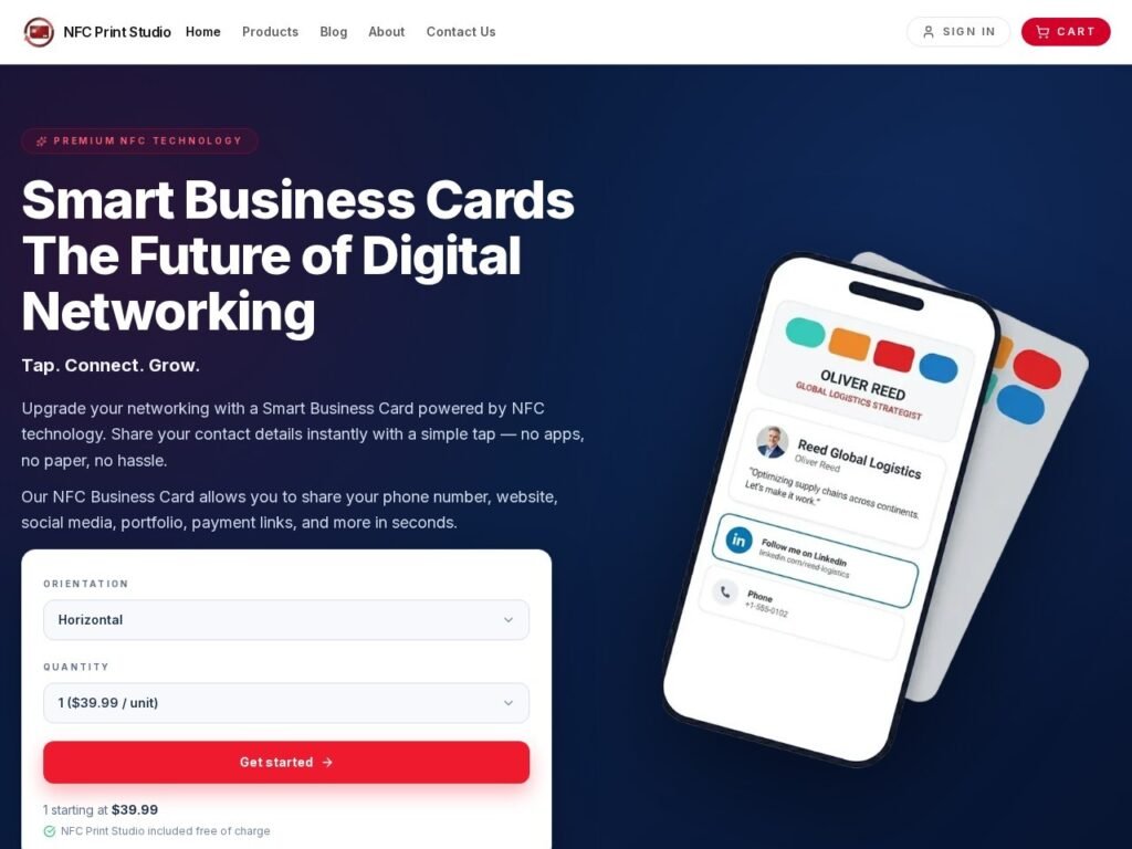 NFC Print Studio — Smart Business Cards