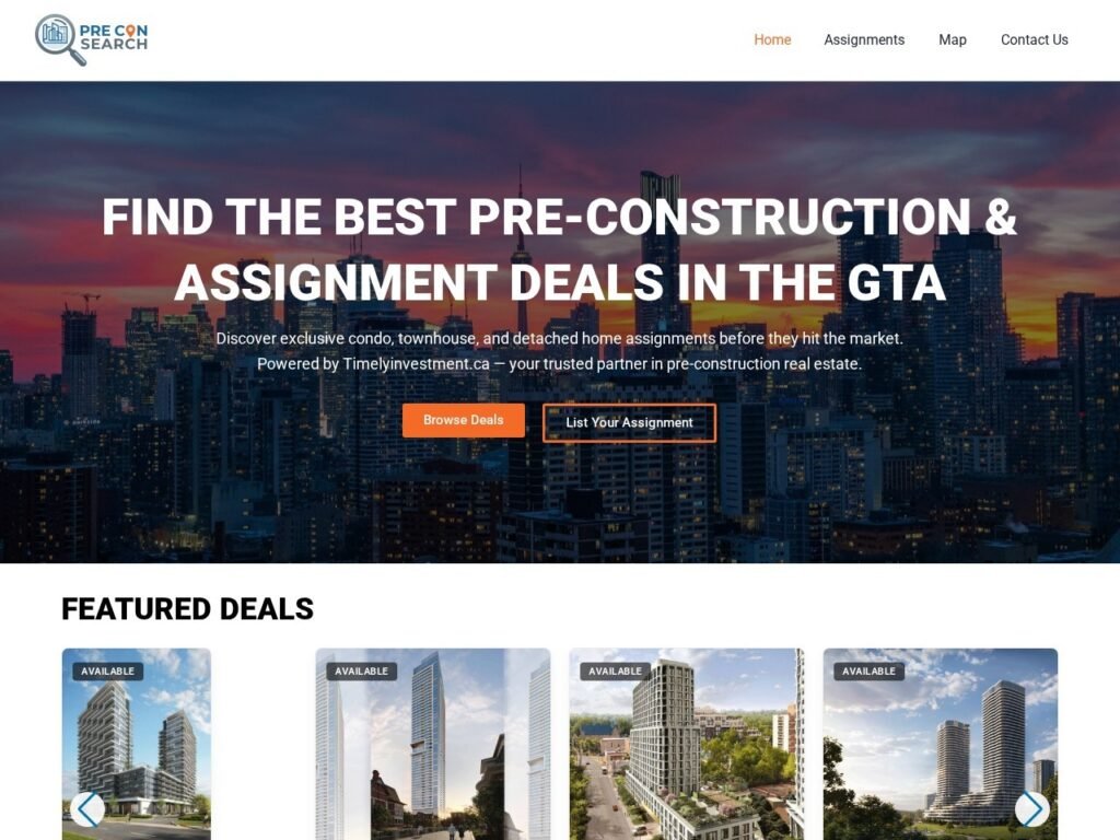 PreconSearch — Pre-Construction Deals